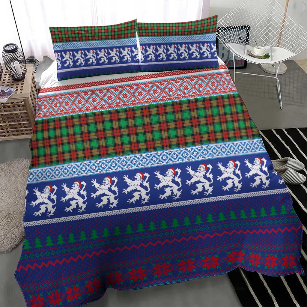 Scottish Christmas Bedding Set Xmas Royal Lions and Tartan - Wonder Print Shop