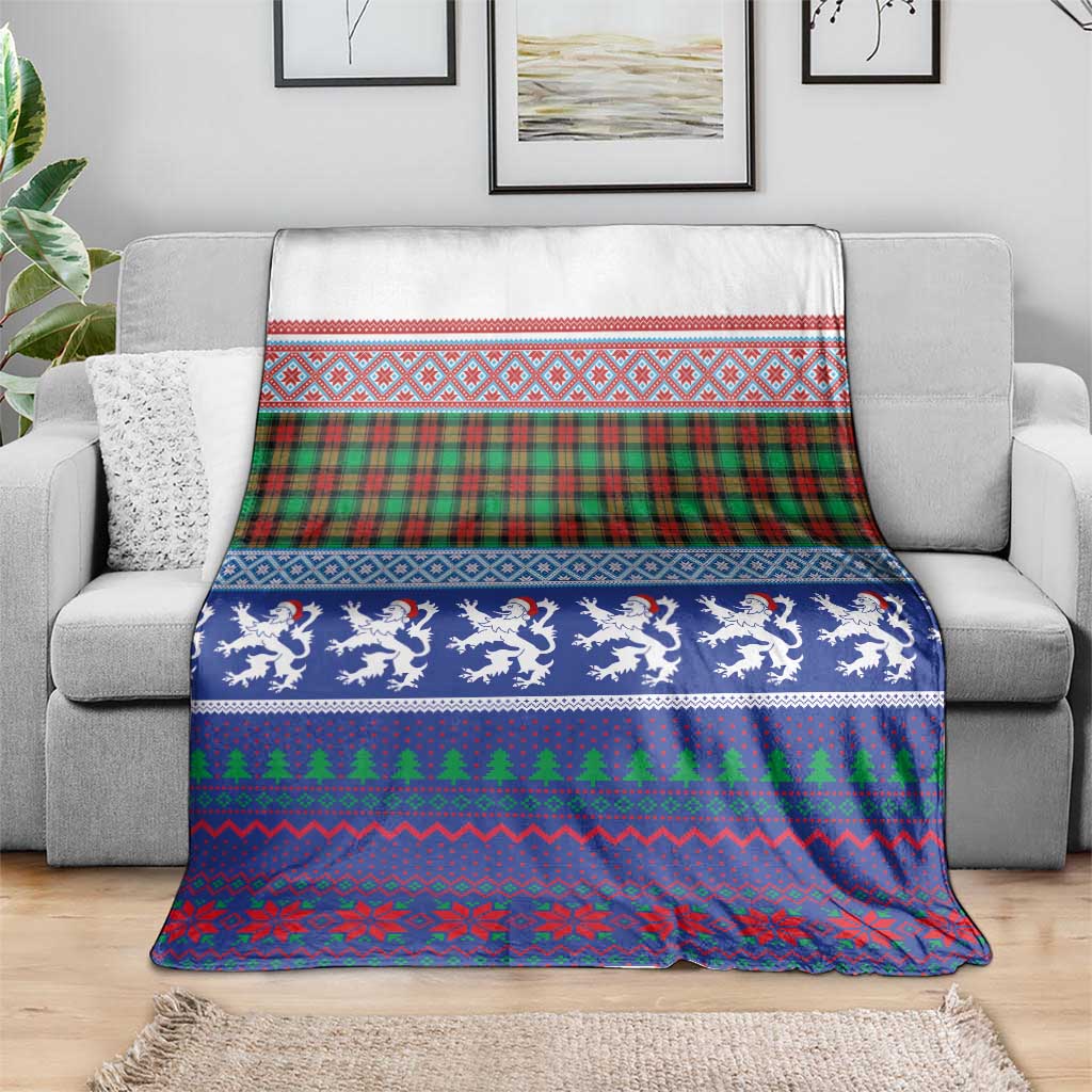 Scottish Christmas Blanket Xmas Royal Lions and Tartan - Wonder Print Shop