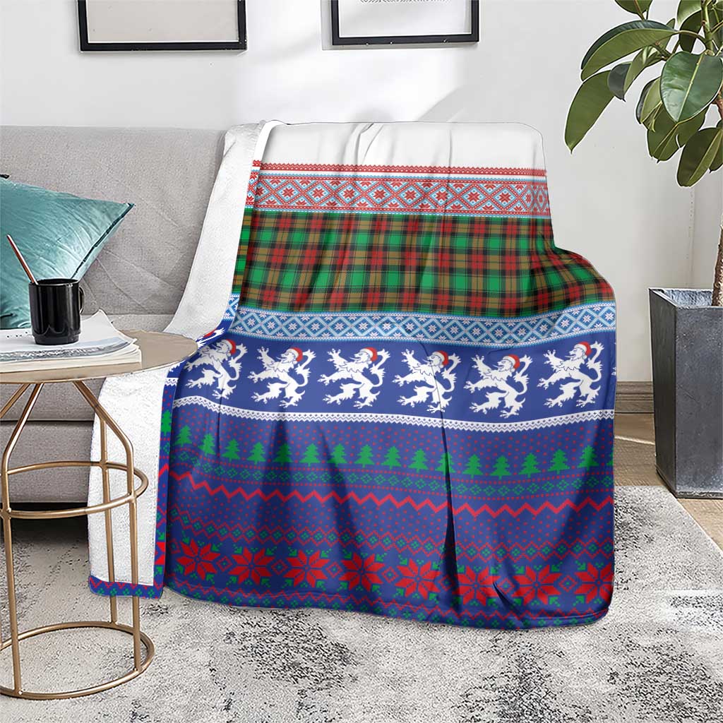 Scottish Christmas Blanket Xmas Royal Lions and Tartan - Wonder Print Shop