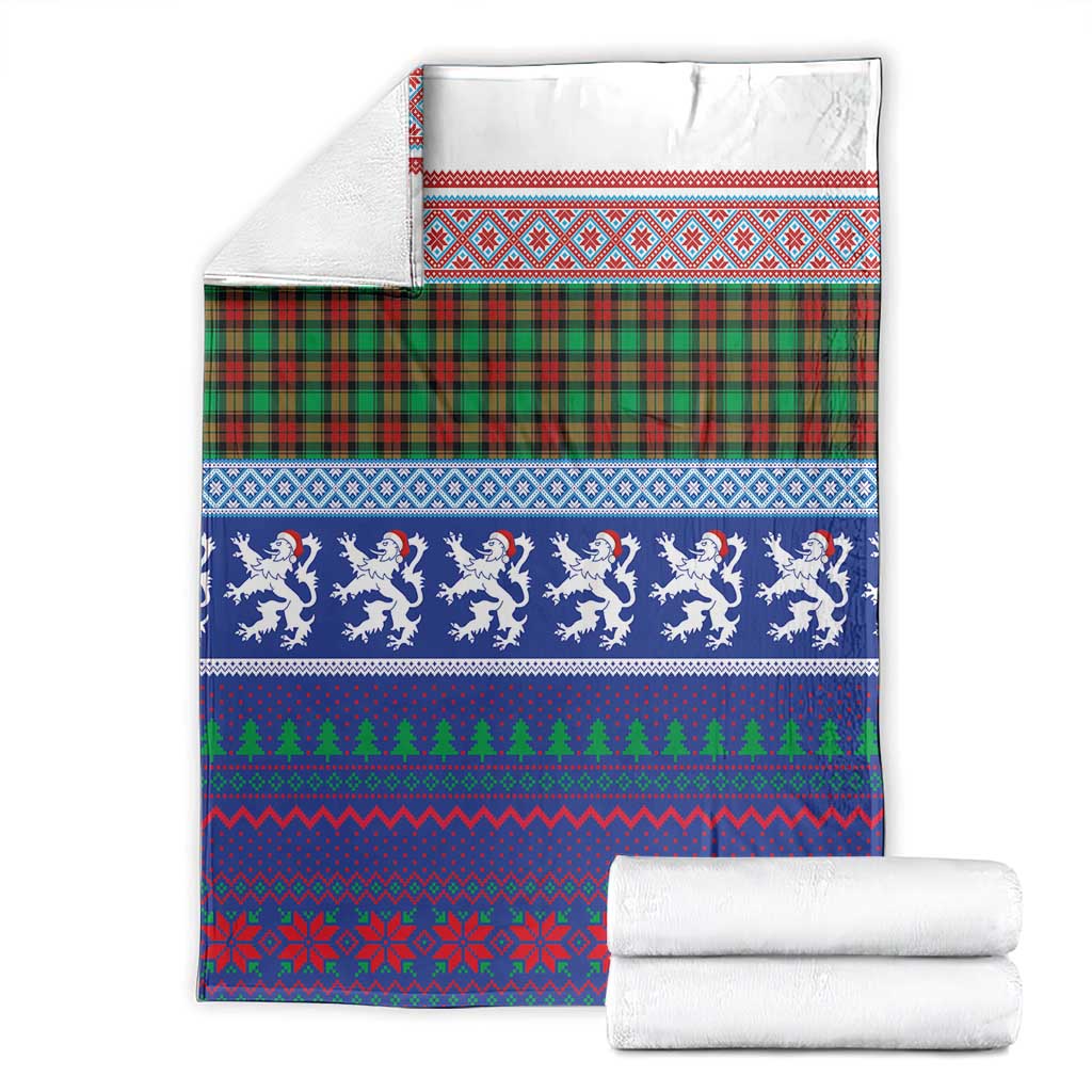Scottish Christmas Blanket Xmas Royal Lions and Tartan - Wonder Print Shop