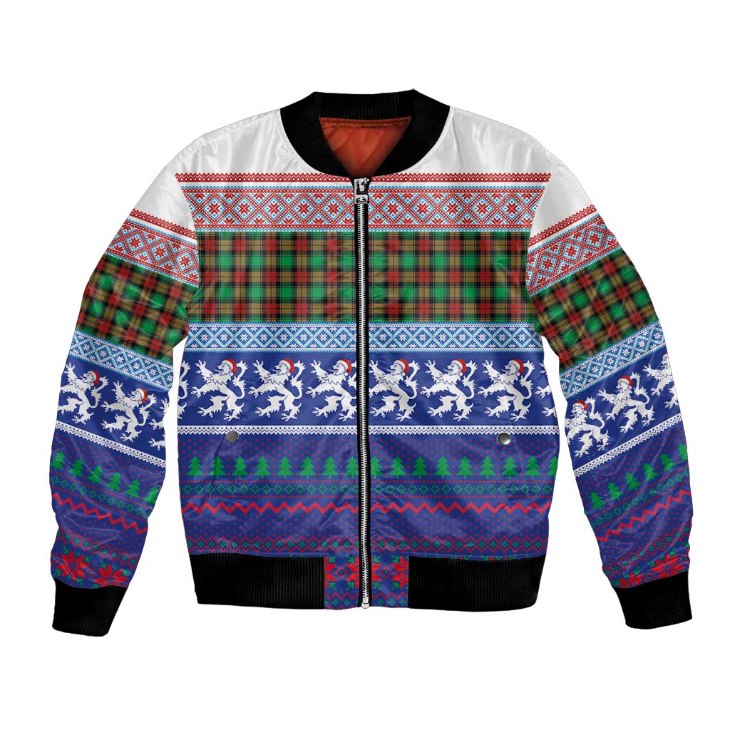 Scottish Christmas Bomber Jacket Xmas Royal Lions and Tartan - Wonder Print Shop