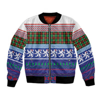 Scottish Christmas Bomber Jacket Xmas Royal Lions and Tartan - Wonder Print Shop
