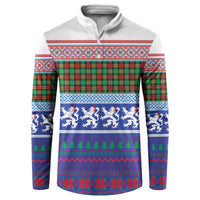Scottish Christmas Button Sweatshirt Xmas Royal Lions and Tartan - Wonder Print Shop