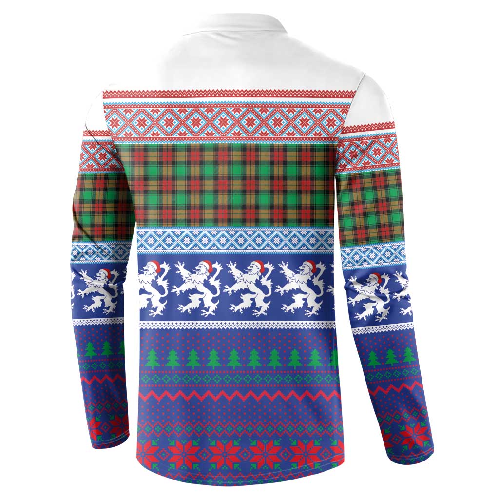 Scottish Christmas Button Sweatshirt Xmas Royal Lions and Tartan - Wonder Print Shop