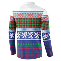 Scottish Christmas Button Sweatshirt Xmas Royal Lions and Tartan - Wonder Print Shop