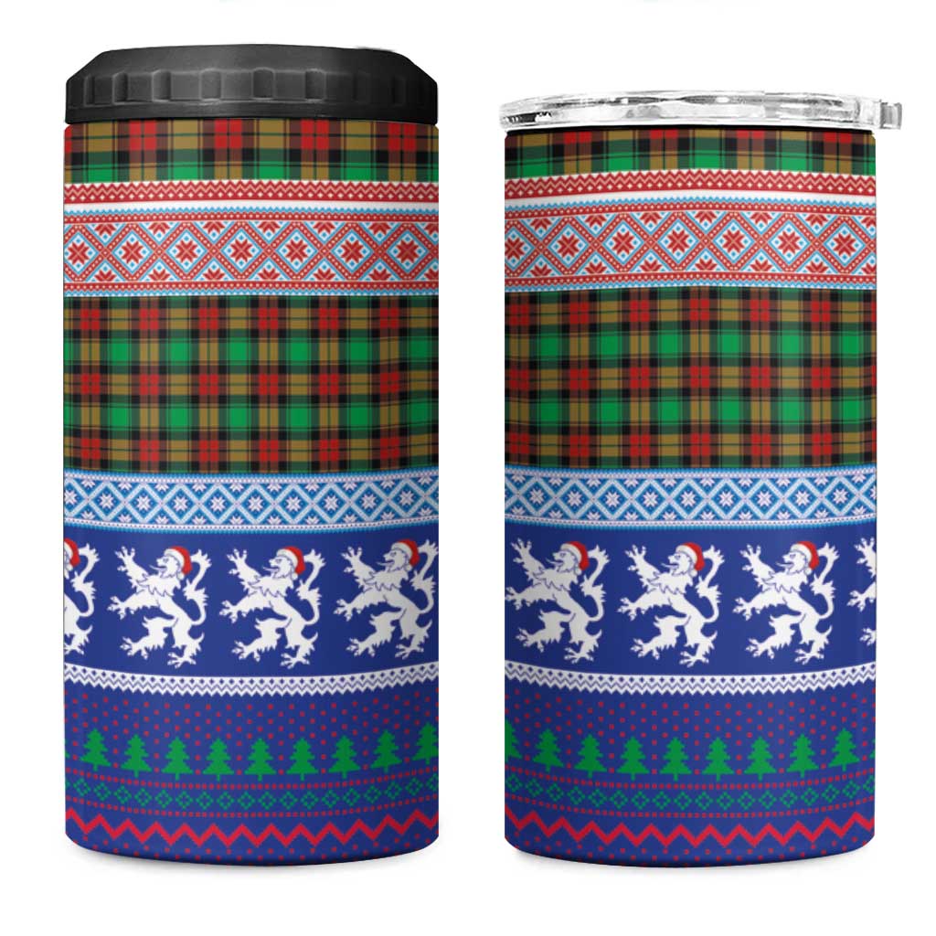 Scottish Christmas 4 in 1 Can Cooler Tumbler Xmas Royal Lions and Tartan - Wonder Print Shop