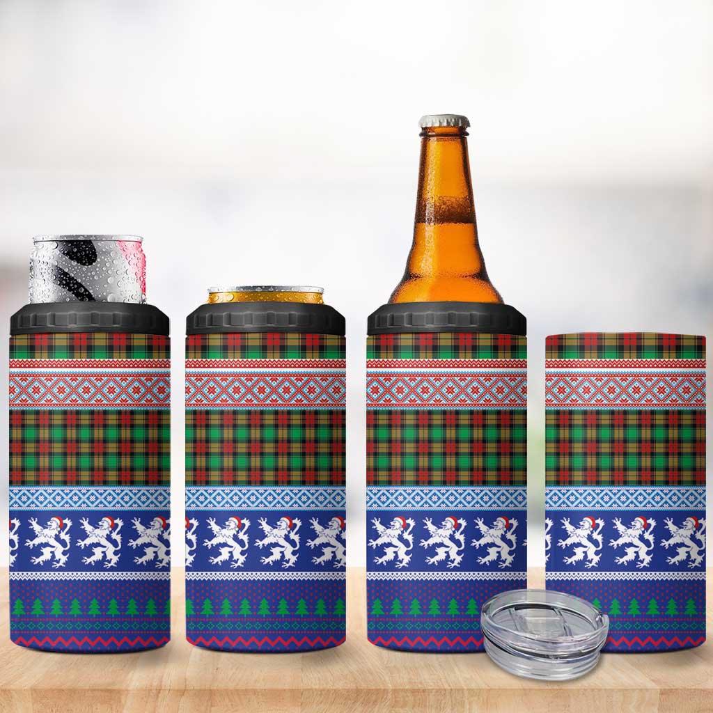 Scottish Christmas 4 in 1 Can Cooler Tumbler Xmas Royal Lions and Tartan - Wonder Print Shop