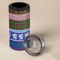 Scottish Christmas 4 in 1 Can Cooler Tumbler Xmas Royal Lions and Tartan - Wonder Print Shop