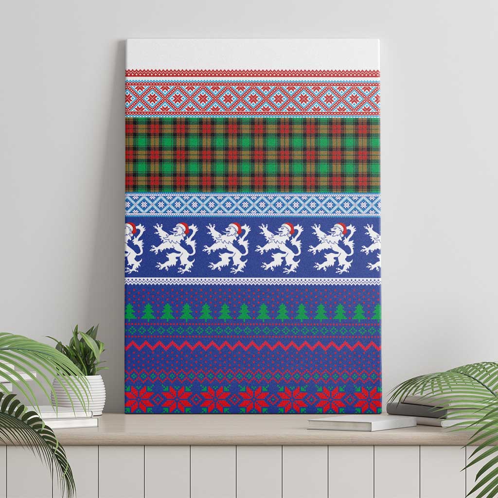 Scottish Christmas Canvas Wall Art Xmas Royal Lions and Tartan - Wonder Print Shop
