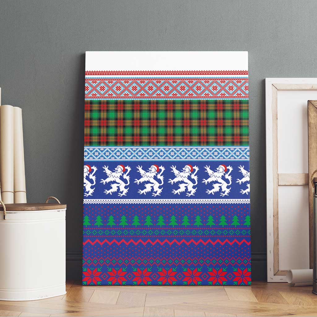 Scottish Christmas Canvas Wall Art Xmas Royal Lions and Tartan - Wonder Print Shop