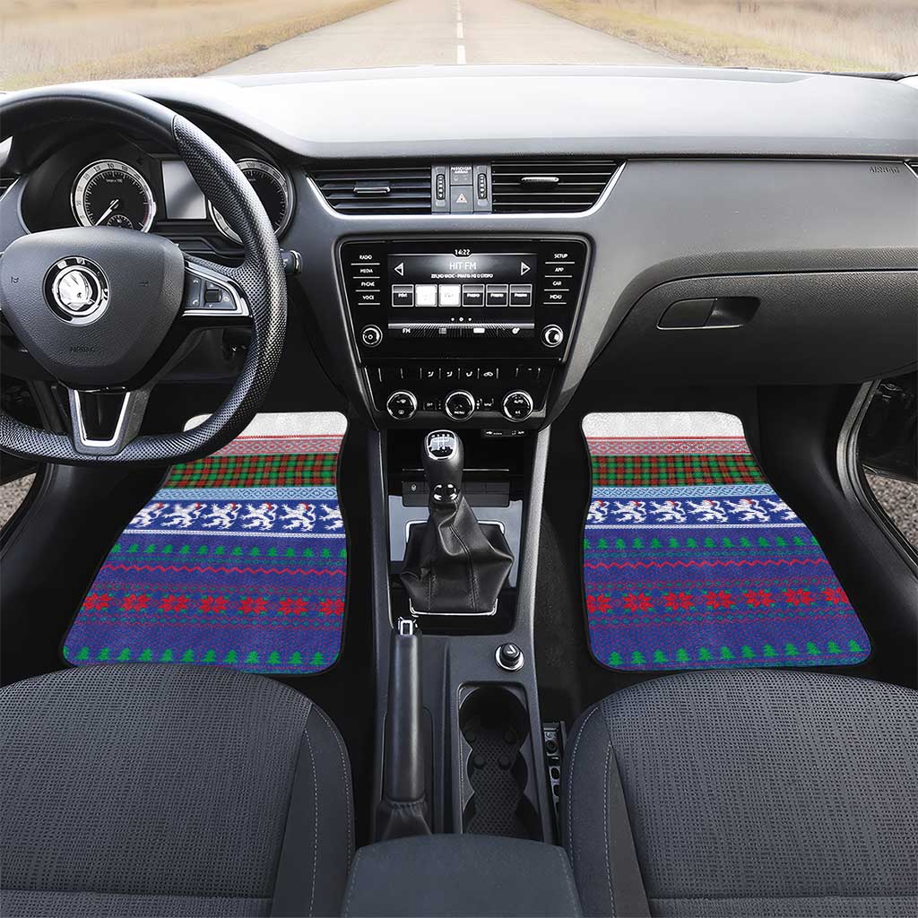 Scottish Christmas Car Mats Xmas Royal Lions and Tartan - Wonder Print Shop