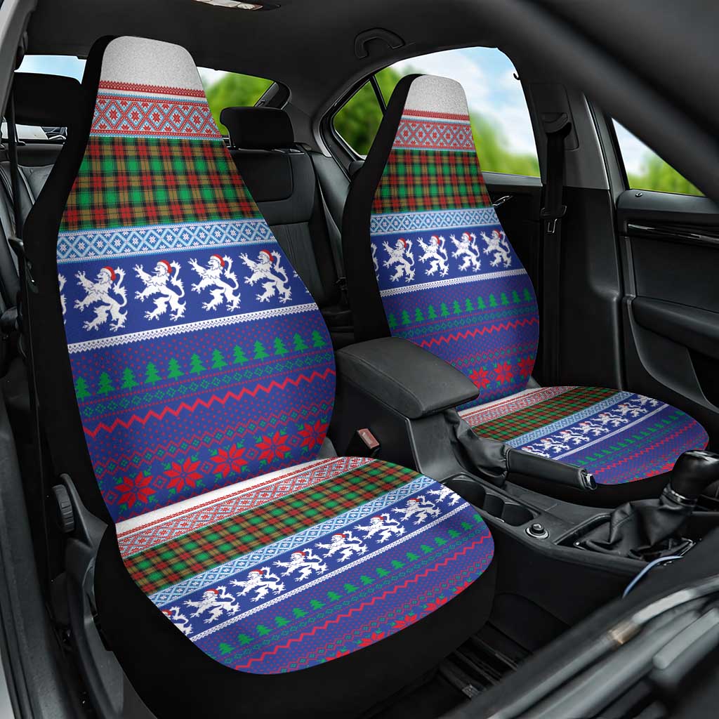 Scottish Christmas Car Seat Cover Xmas Royal Lions and Tartan - Wonder Print Shop