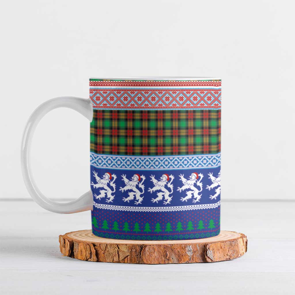 Scottish Christmas Ceramic Mug Xmas Royal Lions and Tartan - Wonder Print Shop
