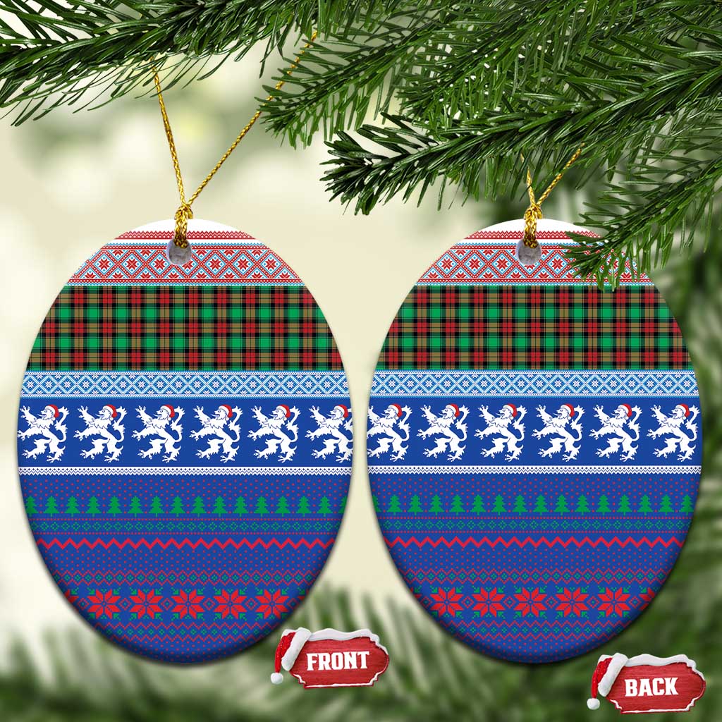 Scottish Christmas Ceramic Ornament Xmas Royal Lions and Tartan - Wonder Print Shop