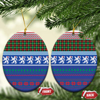 Scottish Christmas Ceramic Ornament Xmas Royal Lions and Tartan - Wonder Print Shop