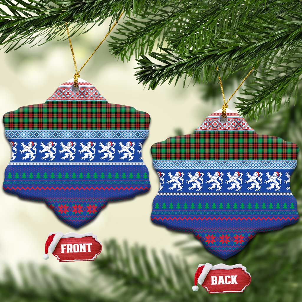 Scottish Christmas Ceramic Ornament Xmas Royal Lions and Tartan - Wonder Print Shop