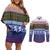 Scottish Christmas Couples Matching Off Shoulder Short Dress and Long Sleeve Button Shirt Xmas Royal Lions and Tartan - Wonder Print Shop