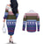 Scottish Christmas Couples Matching Off The Shoulder Long Sleeve Dress and Long Sleeve Button Shirt Xmas Royal Lions and Tartan - Wonder Print Shop