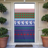 Scottish Christmas Door Cover Xmas Royal Lions and Tartan - Wonder Print Shop
