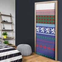 Scottish Christmas Door Cover Xmas Royal Lions and Tartan - Wonder Print Shop