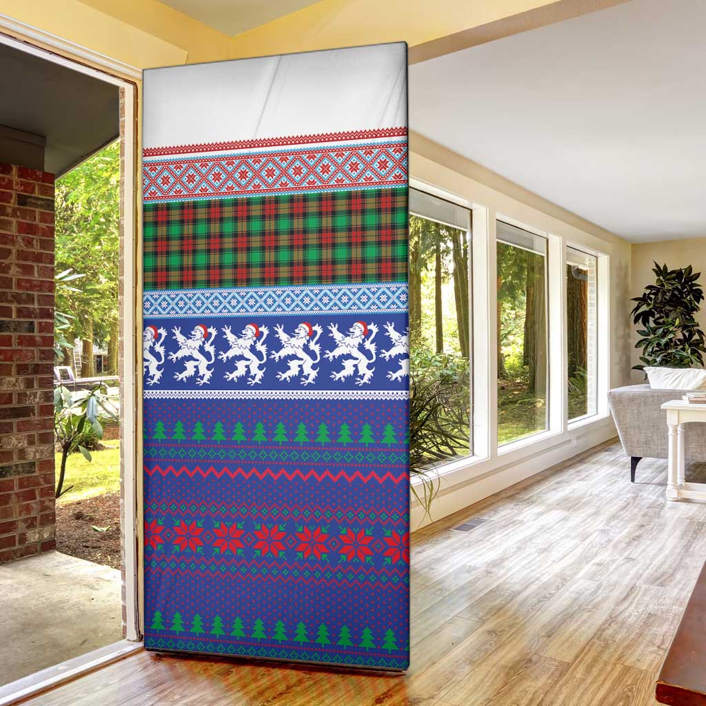 Scottish Christmas Door Cover Xmas Royal Lions and Tartan - Wonder Print Shop