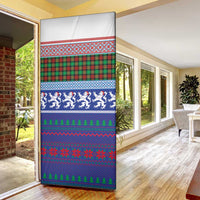 Scottish Christmas Door Cover Xmas Royal Lions and Tartan - Wonder Print Shop