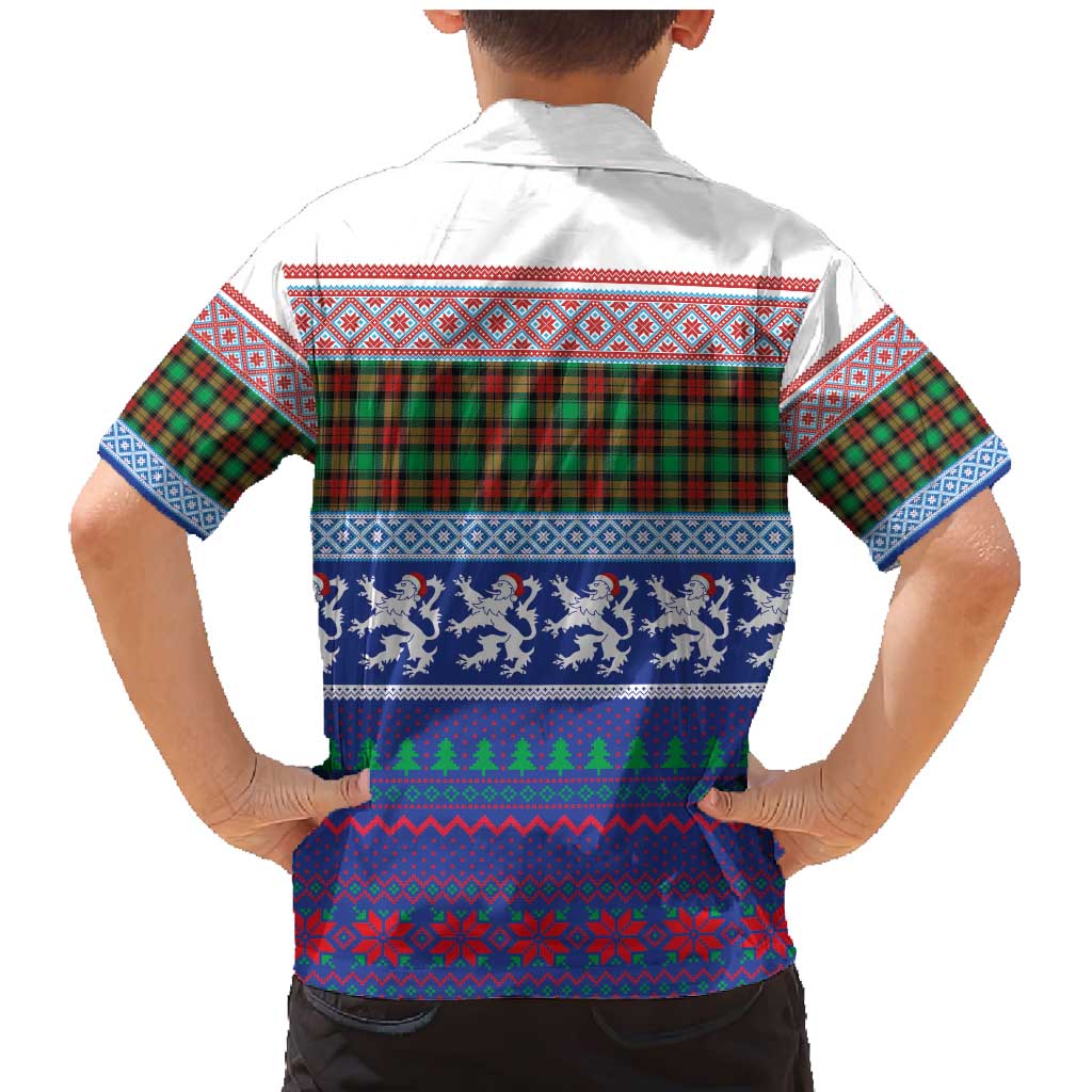 Scottish Christmas Family Matching Mermaid Dress and Hawaiian Shirt Xmas Royal Lions and Tartan - Wonder Print Shop
