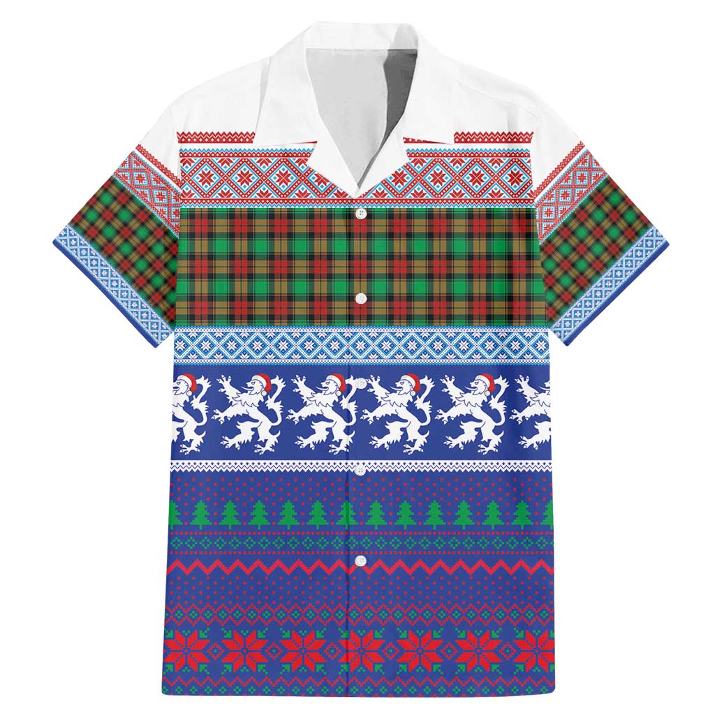 Scottish Christmas Family Matching Mermaid Dress and Hawaiian Shirt Xmas Royal Lions and Tartan - Wonder Print Shop