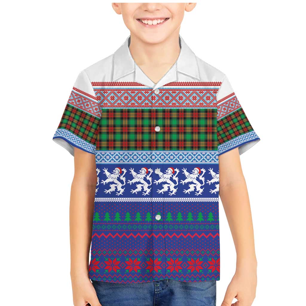 Scottish Christmas Family Matching Mermaid Dress and Hawaiian Shirt Xmas Royal Lions and Tartan - Wonder Print Shop