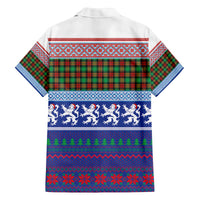 Scottish Christmas Family Matching Off The Shoulder Long Sleeve Dress and Hawaiian Shirt Xmas Royal Lions and Tartan - Wonder Print Shop