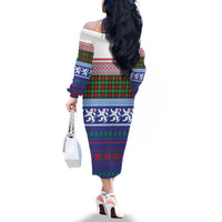 Scottish Christmas Family Matching Off The Shoulder Long Sleeve Dress and Hawaiian Shirt Xmas Royal Lions and Tartan - Wonder Print Shop