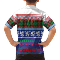 Scottish Christmas Family Matching Off Shoulder Short Dress and Hawaiian Shirt Xmas Royal Lions and Tartan - Wonder Print Shop