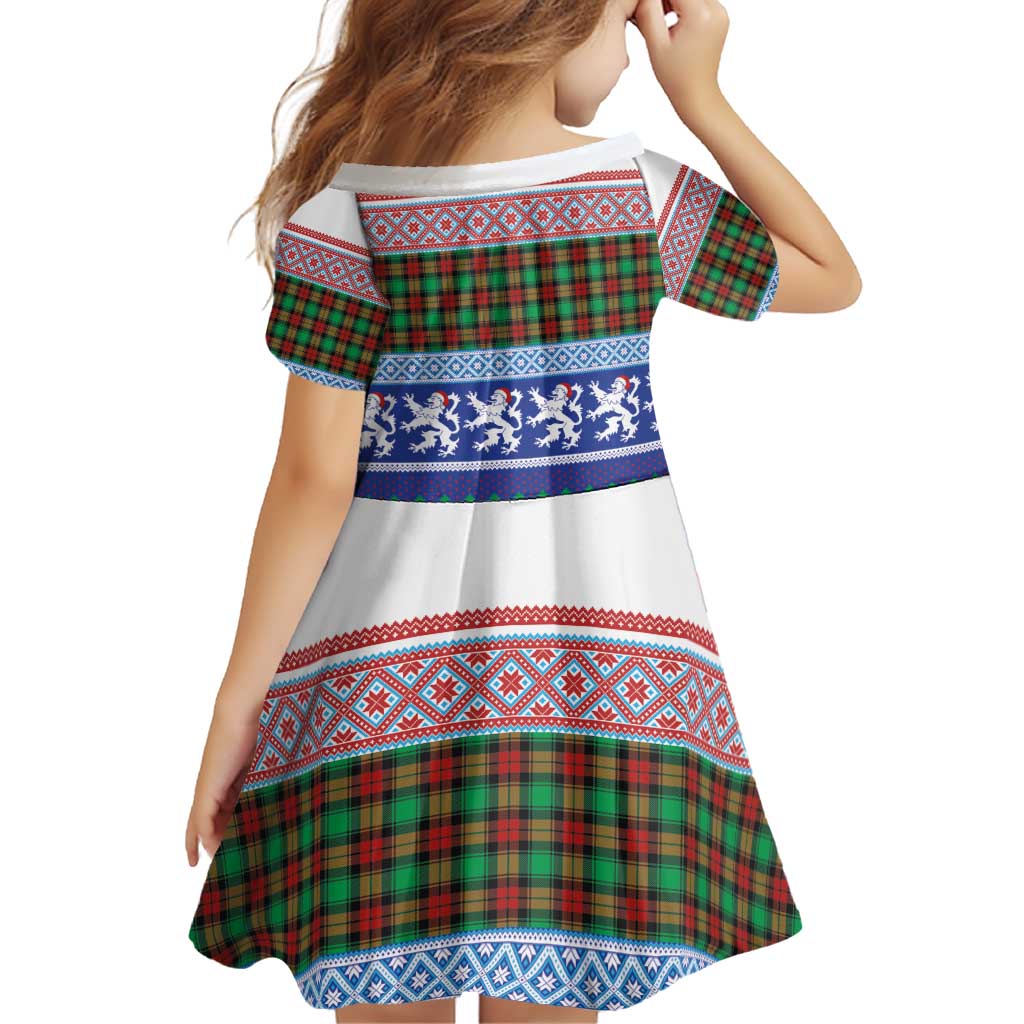 Scottish Christmas Family Matching Off Shoulder Short Dress and Hawaiian Shirt Xmas Royal Lions and Tartan - Wonder Print Shop