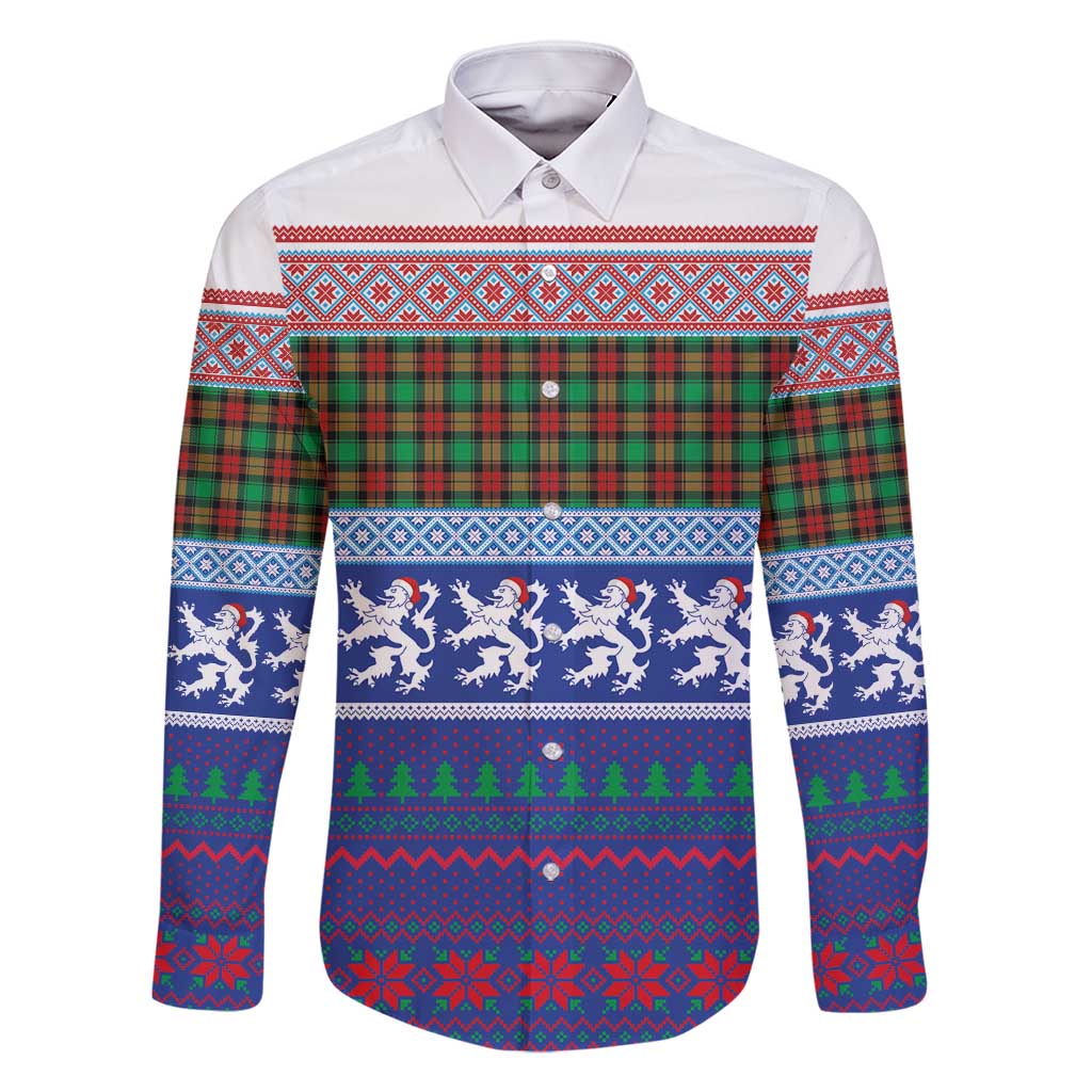 Scottish Christmas Family Matching Off Shoulder Short Dress and Hawaiian Shirt Xmas Royal Lions and Tartan - Wonder Print Shop