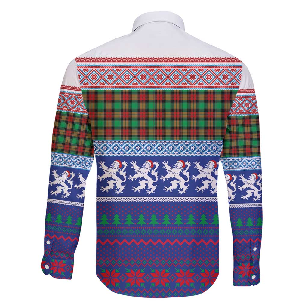 Scottish Christmas Family Matching Off Shoulder Short Dress and Hawaiian Shirt Xmas Royal Lions and Tartan - Wonder Print Shop