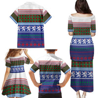 Scottish Christmas Family Matching Puletasi and Hawaiian Shirt Xmas Royal Lions and Tartan - Wonder Print Shop
