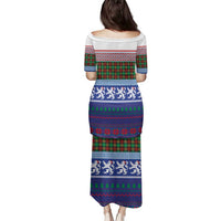 Scottish Christmas Family Matching Puletasi and Hawaiian Shirt Xmas Royal Lions and Tartan - Wonder Print Shop