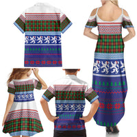Scottish Christmas Family Matching Summer Maxi Dress and Hawaiian Shirt Xmas Royal Lions and Tartan - Wonder Print Shop