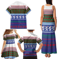 Scottish Christmas Family Matching Tank Maxi Dress and Hawaiian Shirt Xmas Royal Lions and Tartan - Wonder Print Shop