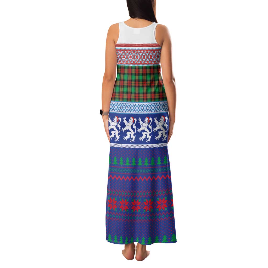 Scottish Christmas Family Matching Tank Maxi Dress and Hawaiian Shirt Xmas Royal Lions and Tartan - Wonder Print Shop