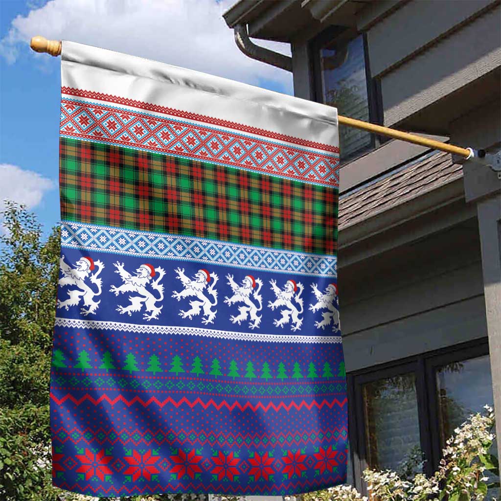 Scottish Christmas Garden Flag Xmas Royal Lions and Tartan - Wonder Print Shop