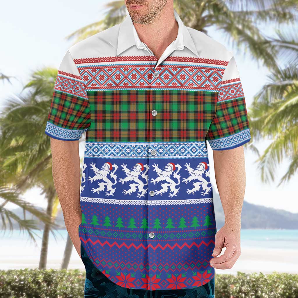 Scottish Christmas Hawaiian Shirt Xmas Royal Lions and Tartan - Wonder Print Shop