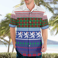 Scottish Christmas Hawaiian Shirt Xmas Royal Lions and Tartan - Wonder Print Shop