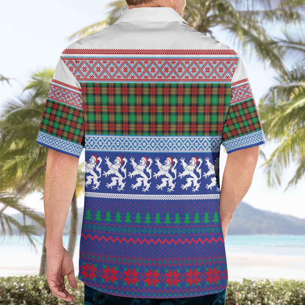 Scottish Christmas Hawaiian Shirt Xmas Royal Lions and Tartan - Wonder Print Shop