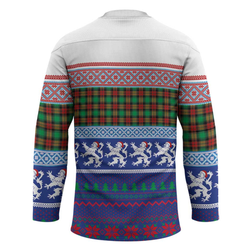 Scottish Christmas Hockey Jersey Xmas Royal Lions and Tartan - Wonder Print Shop