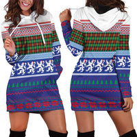 Scottish Christmas Hoodie Dress Xmas Royal Lions and Tartan - Wonder Print Shop