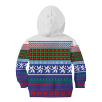 Scottish Christmas Kid Hoodie Xmas Royal Lions and Tartan - Wonder Print Shop