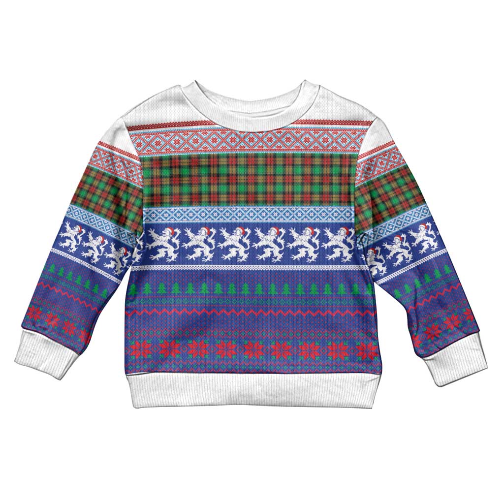 Scottish Christmas Kid Ugly Christmas Sweater Xmas Royal Lions and Tartan - Wonder Print Shop