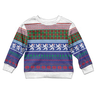 Scottish Christmas Kid Ugly Christmas Sweater Xmas Royal Lions and Tartan - Wonder Print Shop
