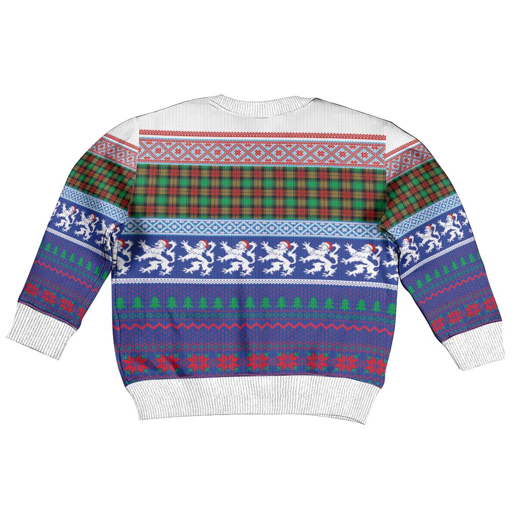 Scottish Christmas Kid Ugly Christmas Sweater Xmas Royal Lions and Tartan - Wonder Print Shop
